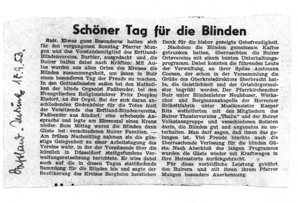 Schöner Tag für die Blinden
